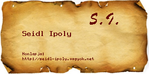 Seidl Ipoly névjegykártya